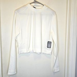 Rains Fleece Crop fleece pullover Cream NWT